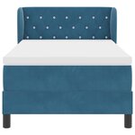 Lit box spring vidaXL avec matelas bleu foncé 100x200 cm en velours