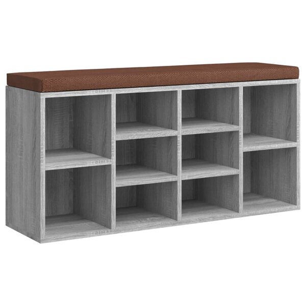 vidaXL Banc à chaussures Sonoma gris 103x30x48 cm Bois d'ingénierie