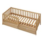 Lit enfant Isa 2 tiroirs barrière naturel