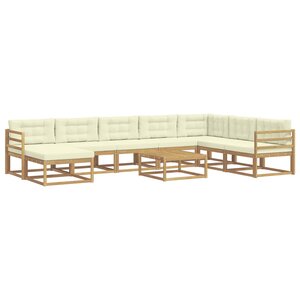 vidaXL Ensemble de canapés d'extérieur 9 pc Blanc et crème