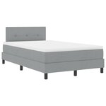vidaXL Lit Box Spring avec Matelas et Lumière LED Gris Clair 120x200 cm Tissu