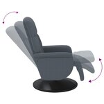 vidaXL Fauteuil inclinable avec repose-pied gris foncé velours