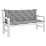 vidaXL Coussin de banc de jardin gris 150x(50+50)x7 cm tissu oxford