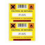 Étiquette polyester jaune 45 7x21 2 mm (lot de 480)