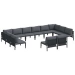vidaXL Ensemble de canapé de jardin 12 Pièces Anthracite Acier
