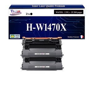 T3AZUR -2x Toners compatibles avec HP W1470X (147X) pour HP LaserJet Enterprise M610  M610dn  M610n  M611dn  M611n  M611x  M612dn