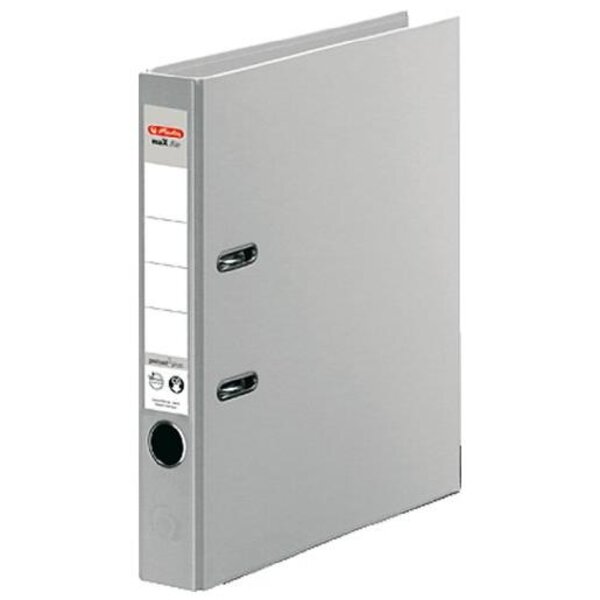 Classeur à levier maX.file Protect Plus Polypro Int / Ext Dos de 50 mm Gris HERLITZ