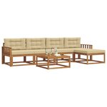 vidaXL Ensemble de canapés d'extérieur 6 Pièces Naturel et Beige