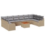 vidaXL Ensemble de Canapés de Jardin 10 Pièces Beige  gris clair Grand