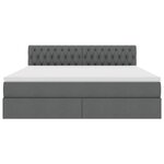 vidaXL Lit avec rangement et LED Gris foncé 160 x 200 cm tissu