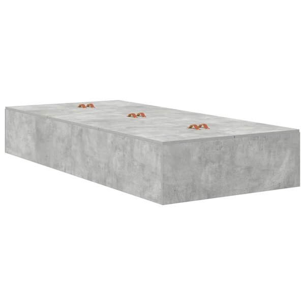 vidaXL Cadre de lit avec rangement Gris béton 70 x 190 cm