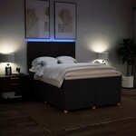vidaXL Sommier à lattes de lit avec matelas Noir 140x190 cm Tissu