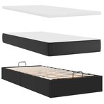 VidaXL Cadre de lit ottoman avec matelas noir 90x190 cm similicuir