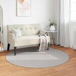 vidaXL Tapis de surface Rond HUARTE Crème et gris Ø 160 CM Polyester