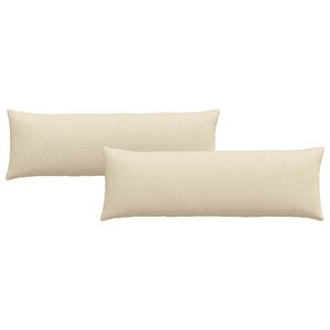 vidaXL Coussins de canapé 2 Pièces Crème 120 x 40 cm tissu