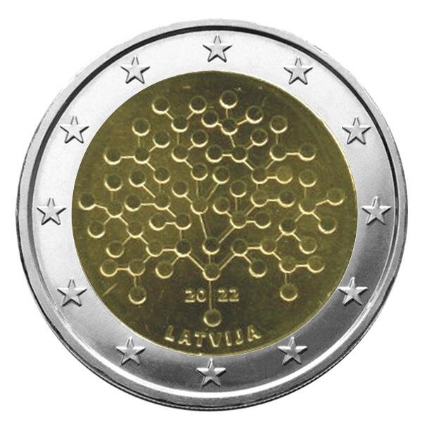 2 euro commemorative 2022 : lettonie (culture financière)