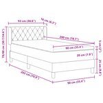 vidaXL Lit à ressorts avec matelas Gris clair 90x200 cm Velours