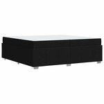 vidaXL Cadre de lit avec matelas Noir 200 x 200 cm tissu