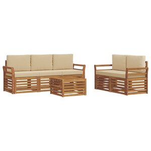 vidaXL Ensembles de canapés avec coussin 6 Pièces Naturel et Beige