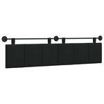 vidaXL Tête de lit suspendue Noir Tissu