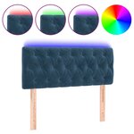vidaXL Tête de lit à LED Bleu foncé 100x7x78/88 cm Velours