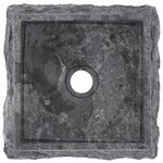 vidaXL Lavabo Gris 30x30x13 cm Marbre