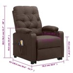 vidaXL Fauteuil de massage Marron Tissu