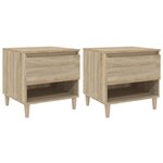 vidaXL Tables de chevet 2Pièces Chêne sonoma 50x46x50cm Bois d’ingénierie