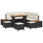 vidaXL Ensemble de canapé de jardin avec coussin 9 Pièces Noir et Crème