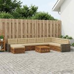vidaXL Ensemble de canapés d'extérieur 9 Pièces Naturel et Beige