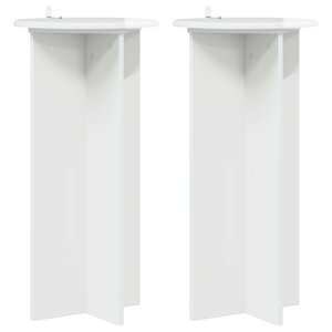 vidaXL Support de Plante 2 pièces Blanc brillant 40 x 40 x 80 cm