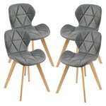Lot de 4 chaises salle à manger similicuir 81 x 57 x 49 cm gris 03_0006775