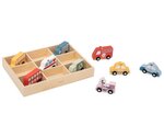 Véhicules en bois  44281 - coffret de 9 voitures de ville