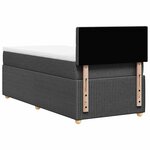 vidaXL Sommier à lattes de lit et matelas Gris foncé 90x190 cm Tissu
