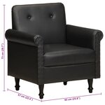 vidaXL Chaise cabriolet noir cuir véritable