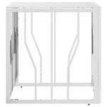 vidaXL Table basse argenté 50x50x50 cm acier inoxydable et verre