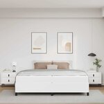 vidaXL Cadre de lit avec matelas Blanc 200 x 200 cm tissu