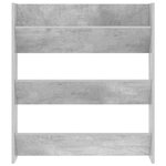 vidaXL Armoire à chaussures murale Gris béton 80x18x90 cm Aggloméré