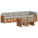 vidaXL Ensembles de canapés avec coussin 8 Pièces Gris Naturel et Clair