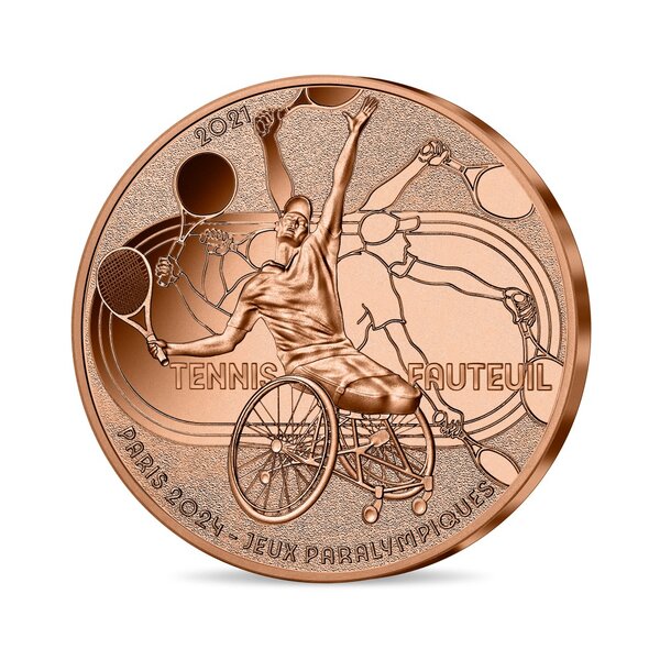 Monnaie de 1/4€ - Jeux Paralympiques de Paris 2024 - Série Sports Tennis fauteuil