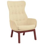 vidaXL Chaise de relaxation avec repose-pied Crème Tissu