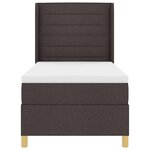 vidaXL Lit à ressorts avec bandes LED Marron 90 x 200 cm tissu