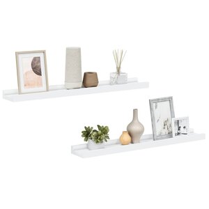 vidaXL Étagères à rebord pour cadre photo 2 Pièces Blanc 60x9x3 cm MDF