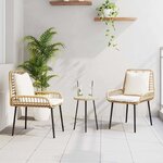 vidaXL Ensemble de salle à manger pour jardin avec oreiller 3 Pièces