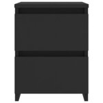 vidaXL Tables de chevet 2 Pièces Noir 30x30x40 cm Bois d'ingénierie