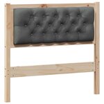 vidaXL Tête de lit Autre marron et gris foncé 90 cm Bois massif en pin