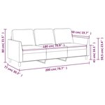 vidaXL Canapé à 3 places Noir 180 cm Similicuir