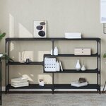 vidaXL Table console noir 160x32x95 cm bois d'ingénierie