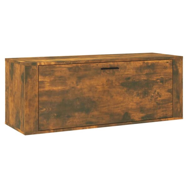 vidaXL Armoire à chaussures murale Chêne fumé 100x35x38 cm