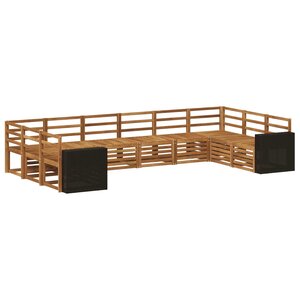vidaXL Ensemble de canapé d'angle 10 Pièces Naturel Bois d'Acacia Massif